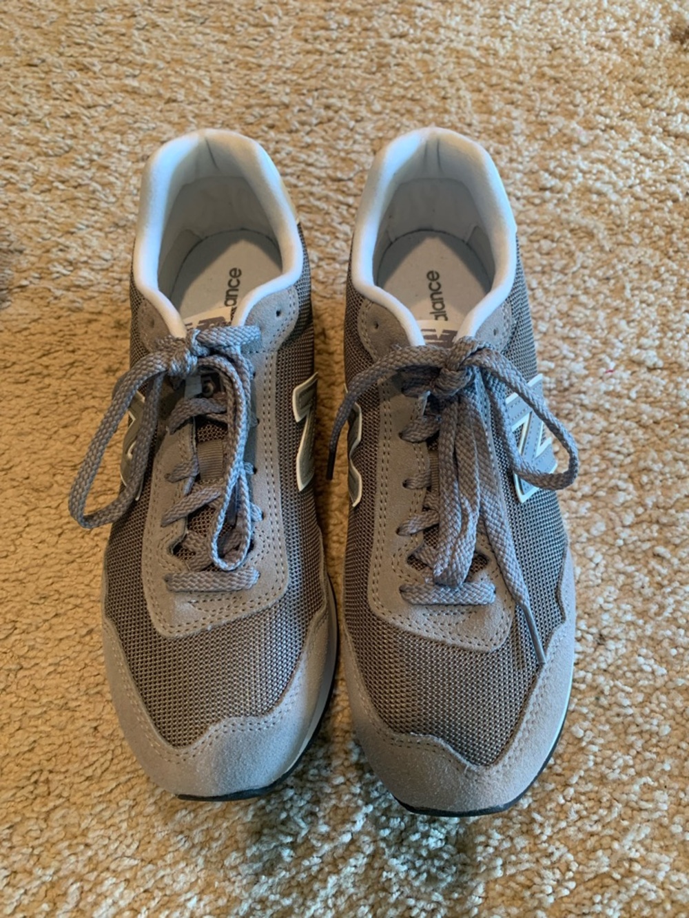 New Balance Grey Mesh & Suede Lace-Up Sneakers